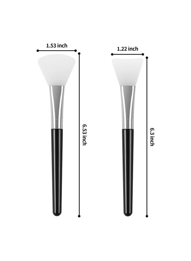 tifanso 4Pcs Silicone Face Mask Brush, Face Mask Applicator, Flexible Mask Brush Applicator, Silicone Brush For Face, Face Mask Brush Applicator For Mud, Clay, Diy Mask, Body Lotion, Bb Cream (Black) - Image 2