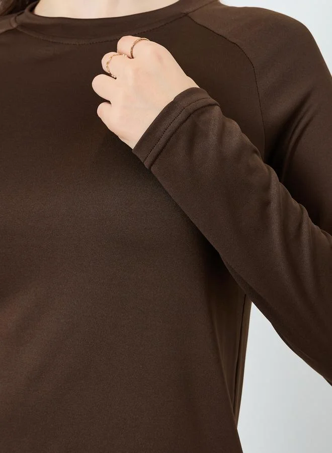 Styli Solid Fit T-shirt and Leggings Set