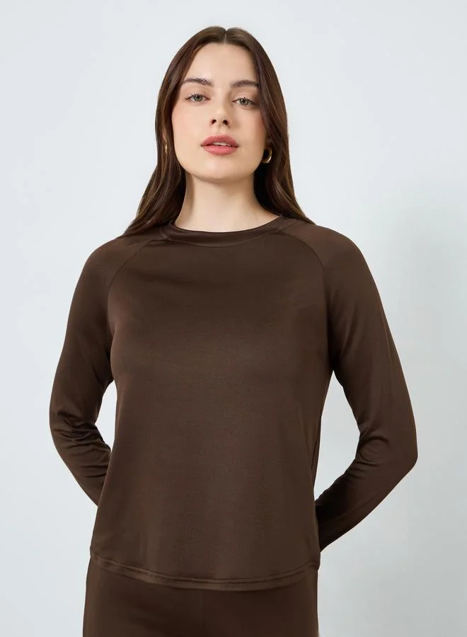 Styli Solid Fit T-shirt and Leggings Set