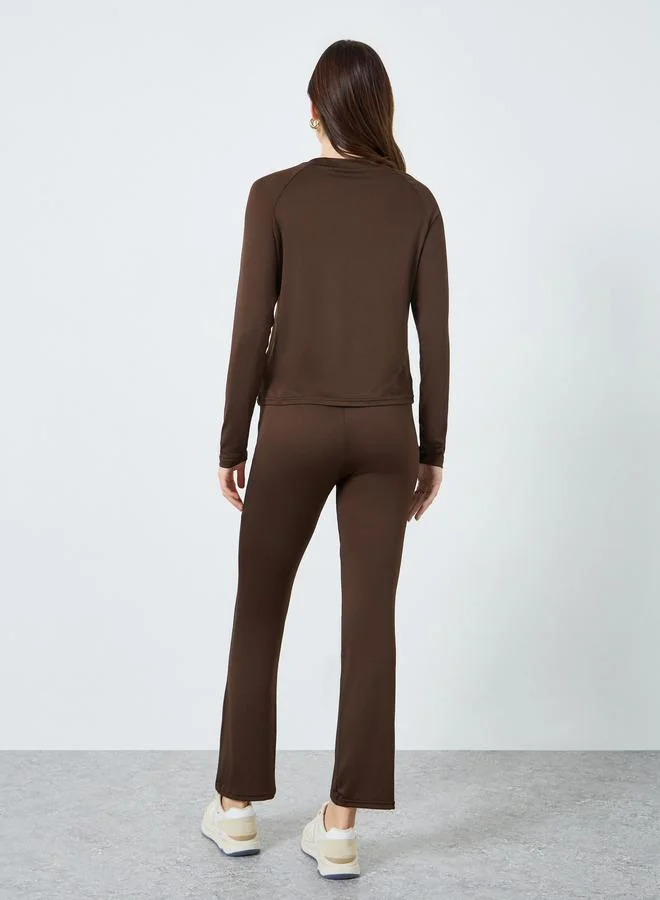 Styli Solid Fit T-shirt and Leggings Set