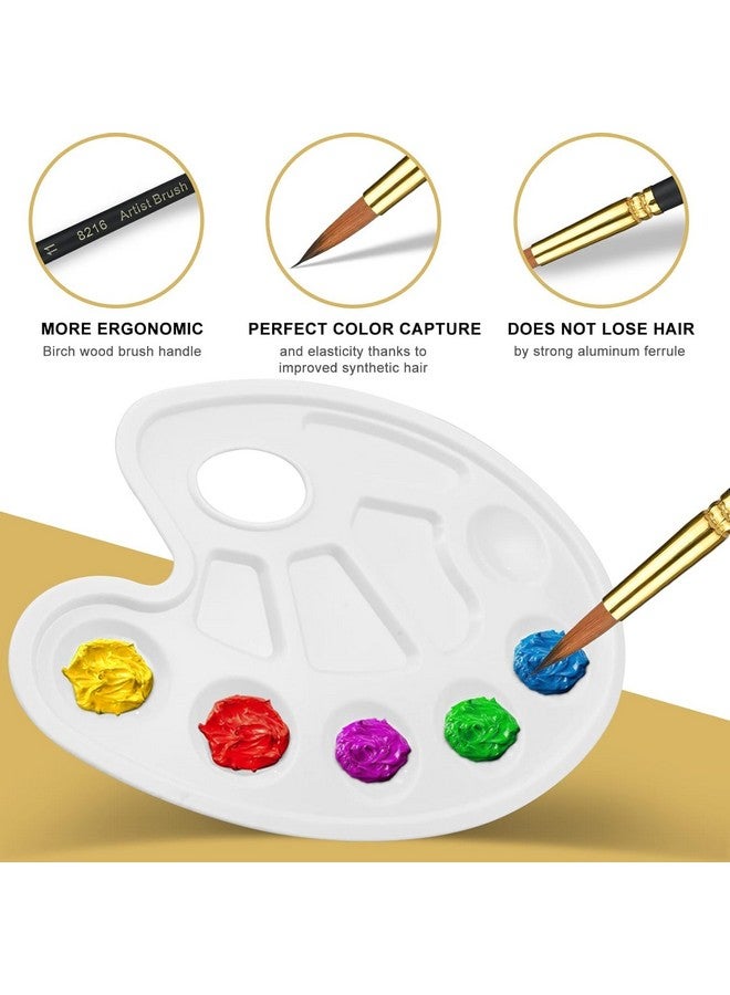 كبير آرت مجموعة فرش الرسم المصنوعة من النايلون الصناعي من كابير آرت، مكونة من 12 قطعة للرسم بالألوان المائية والأكريليك، بيج، صناعية - Image 4