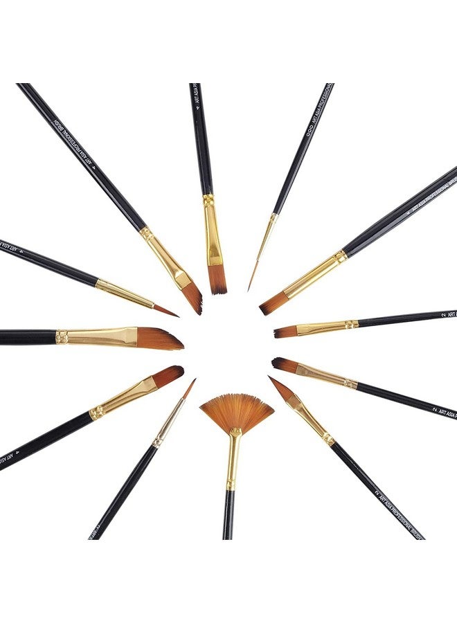 كبير آرت مجموعة فرش الرسم المصنوعة من النايلون الصناعي من كابير آرت، مكونة من 12 قطعة للرسم بالألوان المائية والأكريليك، بيج، صناعية - Image 5