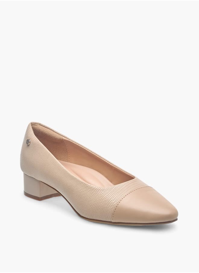 Celeste Womens Textured Slip-On Ballerina Shoes With Block Heels  - Image 1