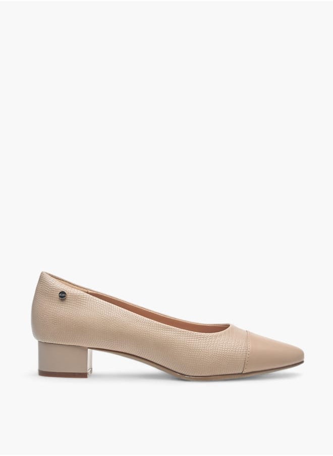 Celeste Womens Textured Slip-On Ballerina Shoes With Block Heels  - Image 3