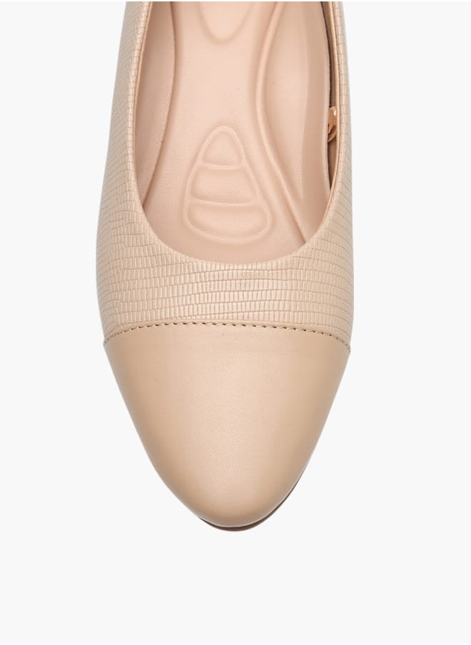 Celeste Womens Textured Slip-On Ballerina Shoes With Block Heels  - Image 4