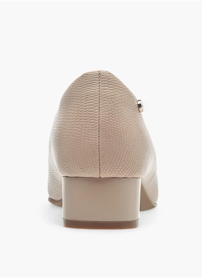 Celeste Womens Textured Slip-On Ballerina Shoes With Block Heels