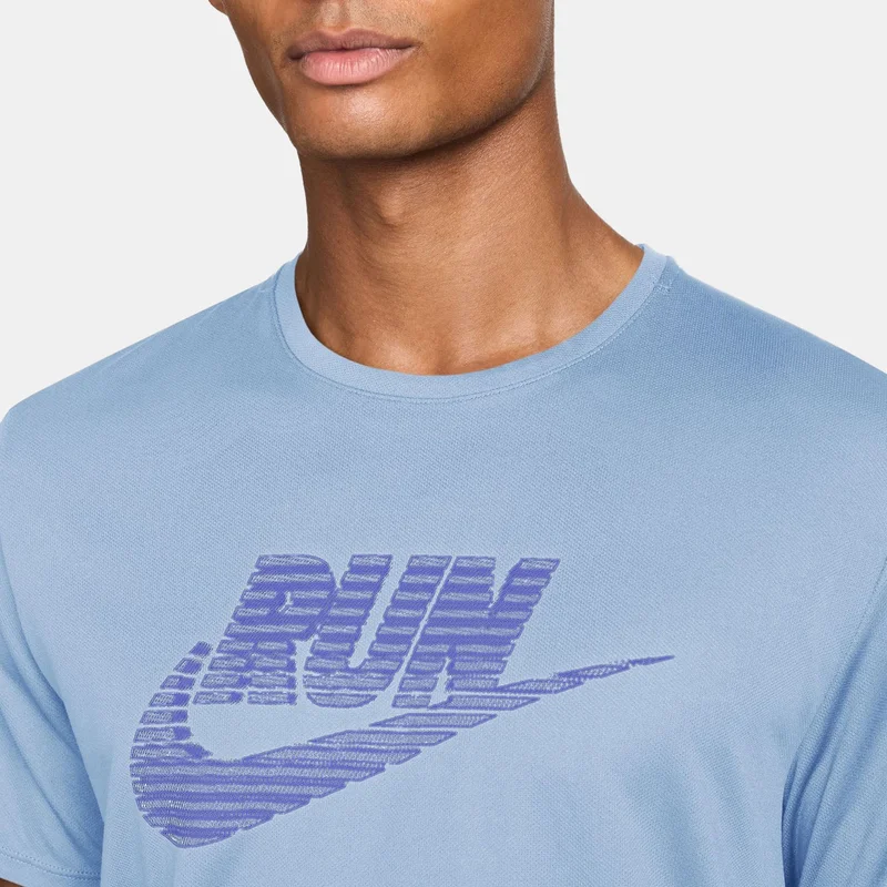Nike Blue Men's Miler Dri-FIT UV Running T-Shirt for Men | Best Price UAE