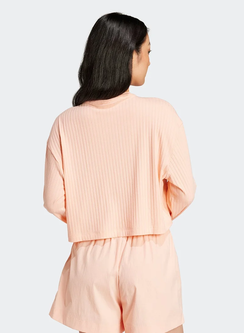 Adidas ESS WR LS Pink Originals Women T-SHIRTS