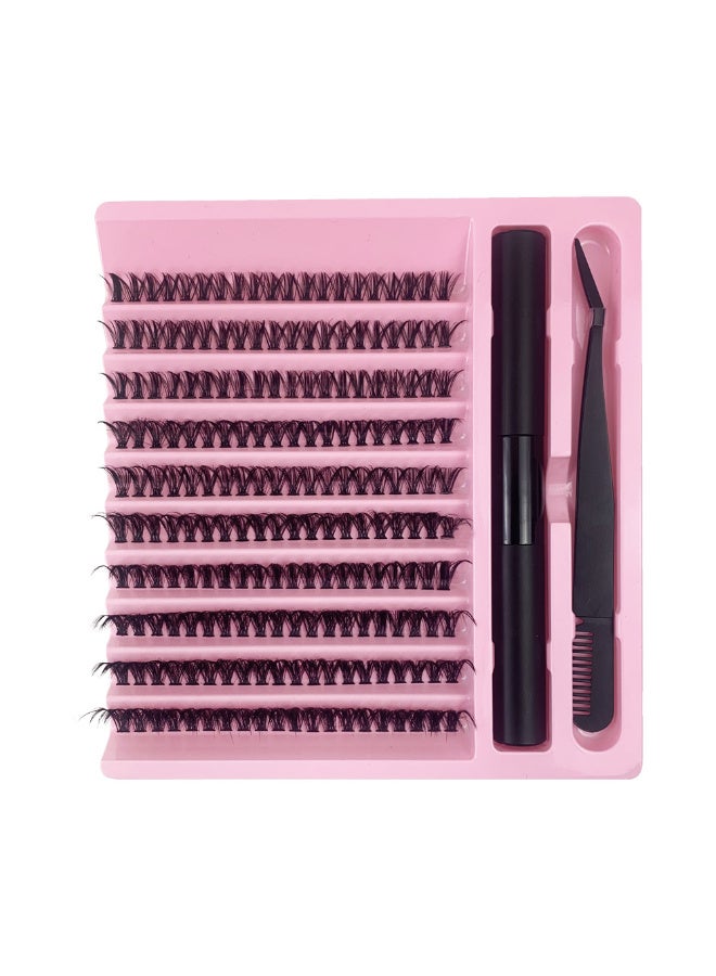 مجموعة 200 قطعة من الرموش الصناعية مع غراء لاصق للرموش وملاقط للرموش مجموعة أدوات لتطبيق الرموش بنفسك (8-16 مم، 40D) - Image 1