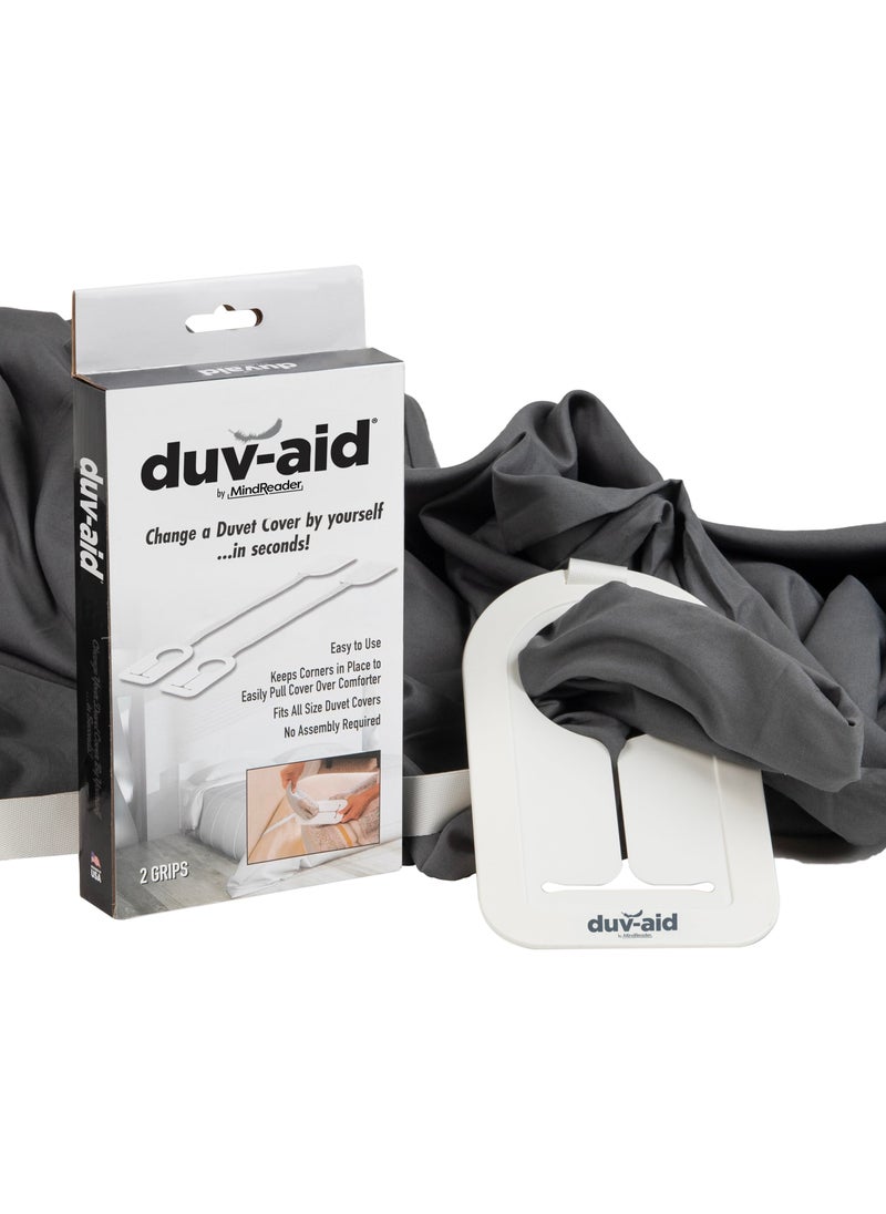 Mind Reader Mind Reader duvaid Duvet Cover Changer Set  Easily Change Your Duvet Cover by Yourself Prevents Slipping 2 Grips per Pack White 
