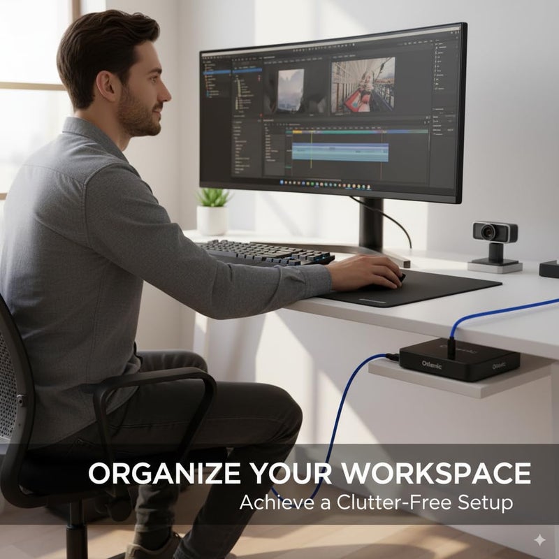 أورلينيك موسّع نطاق USB 2.0 طويل المدى من Orlenic - اتصال سلس، مدى ممتد مع كابل إيثرنت Cat 6، إعداد التوصيل والتشغيل، حتى 120 مترًا/393 قدمًا - Image 2
