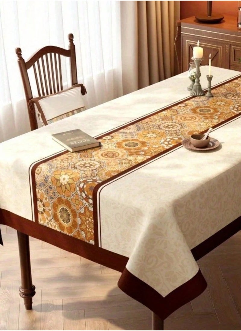 ماركة غير محددة - مفرش طاوله بتصميم زهور مصمم بالوان زاهيه و مميزه و  كلاسيكيه لاضافة لمسه خاصه وملفته الى مائدتك الابعاد(140*140 ) - Image 1