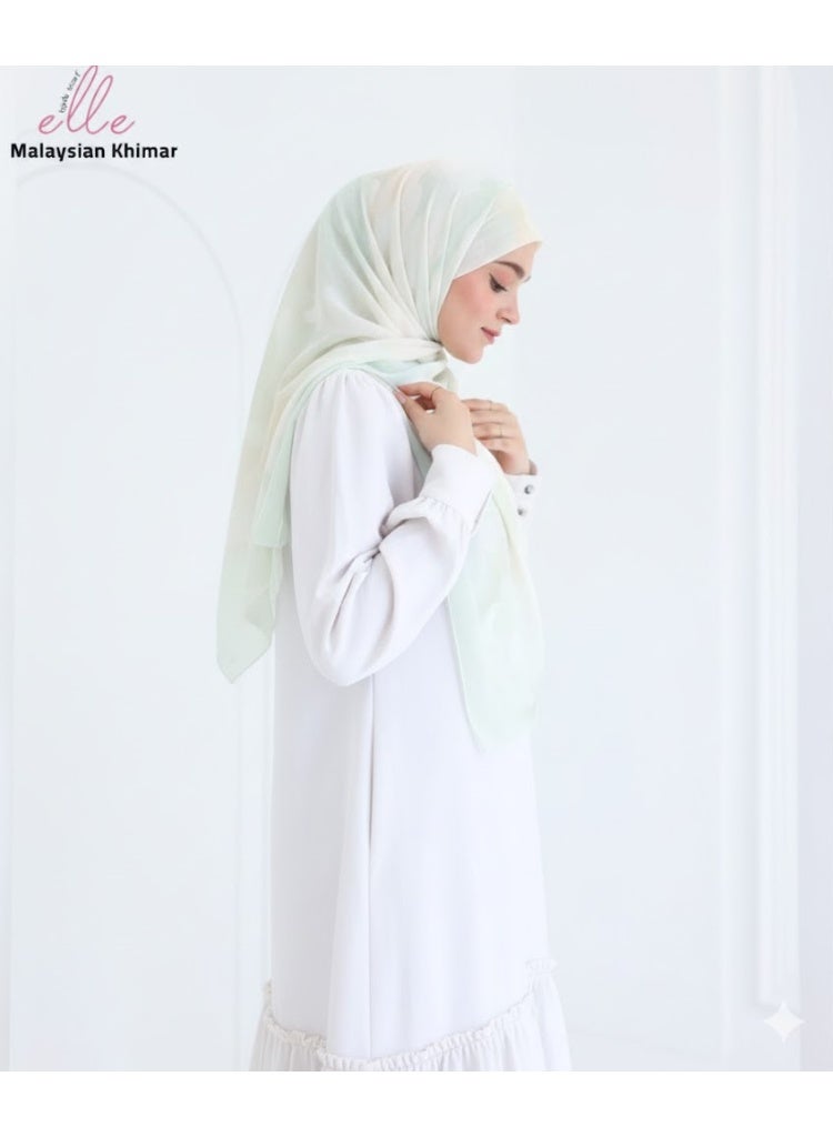 ايل خمار ماليزي حريمي مطبوع – خامة خفيفة وثابتة – تصميم أنيق بطبعات ناعمة – مقاس 150×150 - Image 2