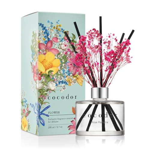 COCODOR Preserved Real Flower Reed Diffuser/Rose Perfume / 6.7oz(200ml) / 1 Pack/Reed Diffuser Set, Oil Diffuser & Reed Diffuser Sticks, Home Decor & Office - Image 1