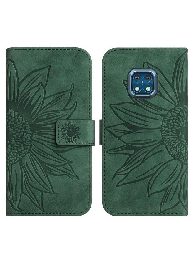 erorex Case For Nokia XR20 Skin Feel Sun Flower Pattern Flip Leather Phone Case with Lanyard - Image 2