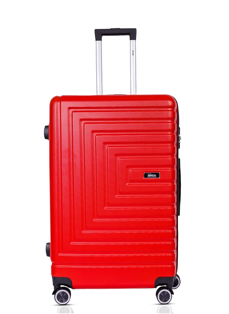MNUK Pilgrimage Set of 2 Traveling Luggage | Hardside Soft Handle Trolley Bag with TSA Lock |Double 360° 8 Wheeler| Cabin-20 Inch, Large-28 Inch| Red