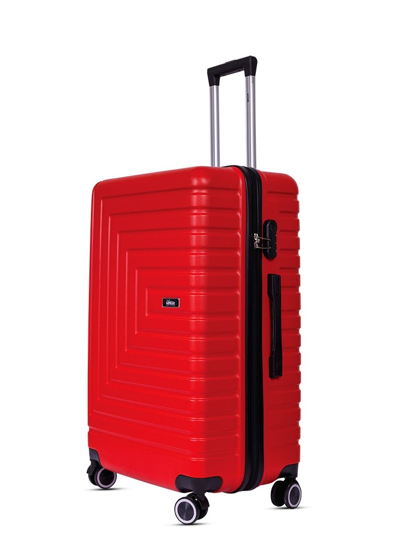 MNUK - Pilgrimage Set of 2 Traveling Luggage | Hardside Soft Handle Trolley Bag with TSA Lock |Double 360° 8 Wheeler| Cabin-20 Inch, Large-28 Inch| Red - Image 1