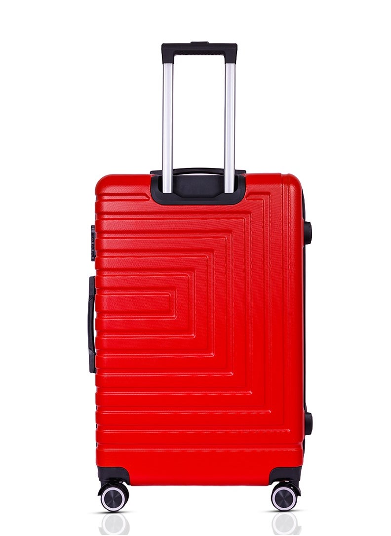 MNUK - Pilgrimage Set of 2 Traveling Luggage | Hardside Soft Handle Trolley Bag with TSA Lock |Double 360° 8 Wheeler| Cabin-20 Inch, Large-28 Inch| Red - Image 1