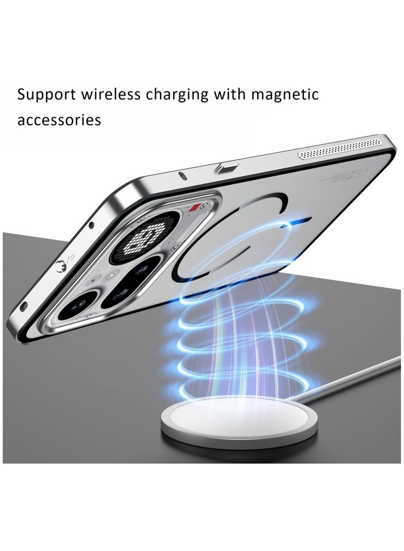 general Magnetic protective case compatible with the Nothing Phone 4a Pro 5G, featuring a flexible, matte-finish back panel and a PC-metal frame, with shock- and drop-resistant protection and wireless charging support - Image 2