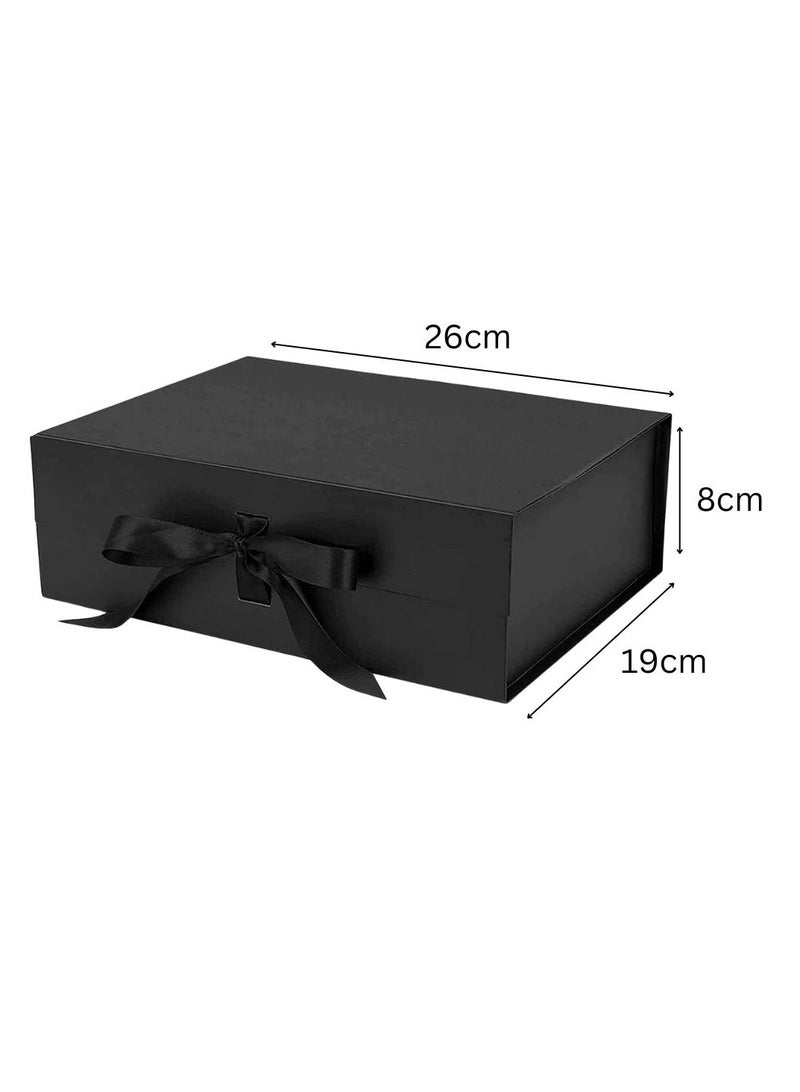 Gift Box 26 * 19 * 8cm with Ribbon and Magnetic Closure with Paper bag for New Year Wedding Eid Birthday Groomsman Father's Day Presents Display and Packing