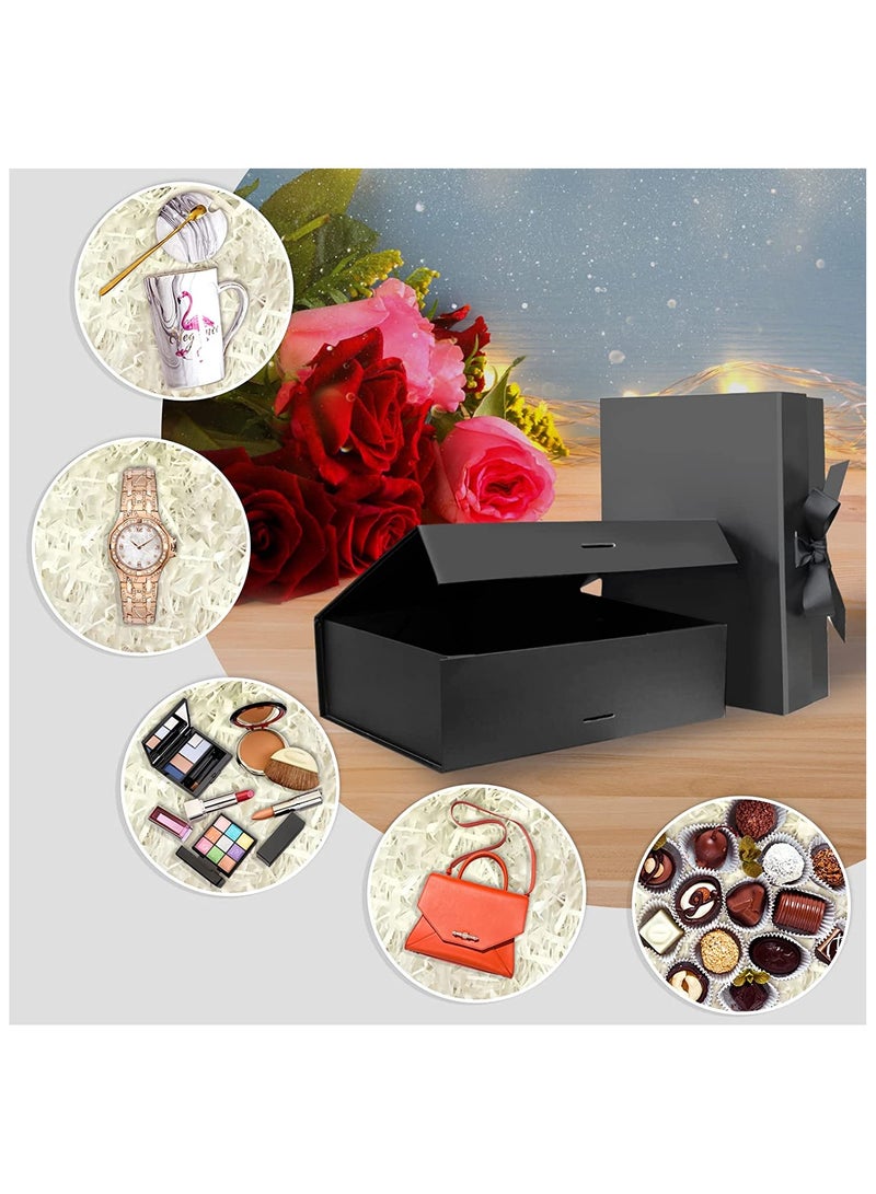 Gift Box 26 * 19 * 8cm with Ribbon and Magnetic Closure with Paper bag for New Year Wedding Eid Birthday Groomsman Father's Day Presents Display and Packing