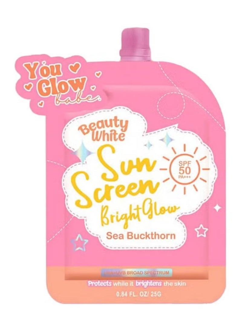You Glow Babe Beauty White Sunscreen 4PCS Travel Set – SPF 50 PA+++ Lightweight Non-Greasy UV Protection, Portable Daily Sunblock with Sea Buckthorn, Hydrating Formula for Outdoor & On-the-Go Use - Image 2
