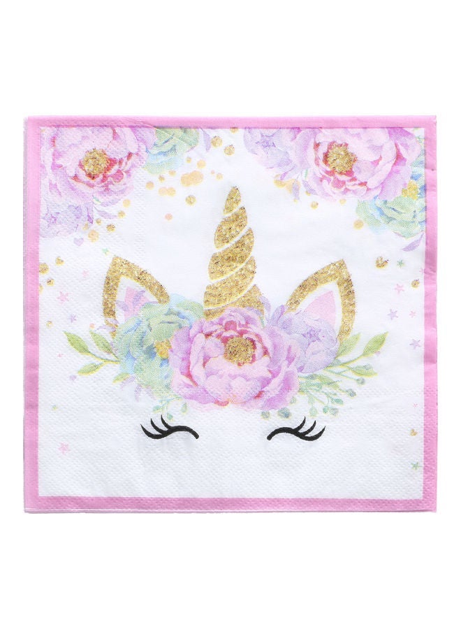 NIBEMINENT 114-Piece Unicorn Happy Birthday Party Pack Tableware Cups Napkin Tissue Straws Plates Set 16 Guest - Image 4