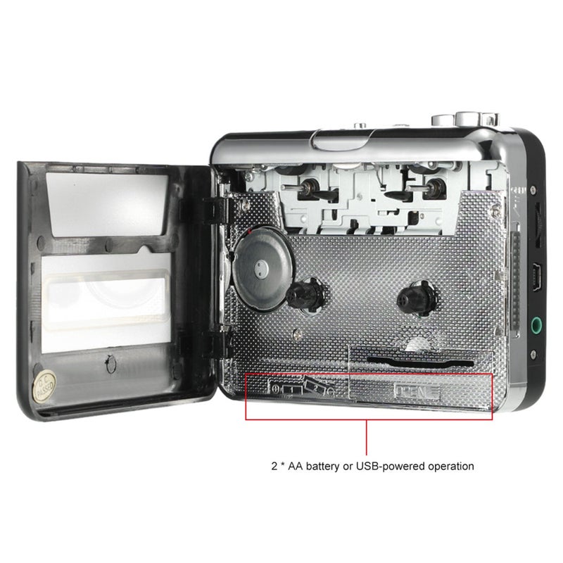 إزكاب محول شريط كاسيت إلى MP3 USB مع سماعة أذن موديل V2851_P لون أسود - Image 2