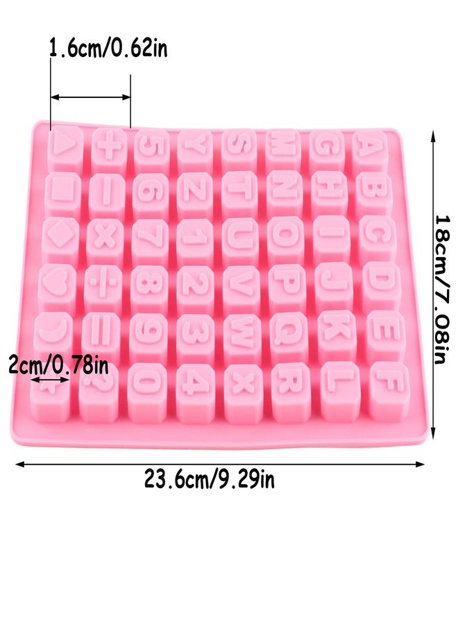 YIMINGMOLD قوالب سيليكون YIMINGMOLD ذات 48 تجويفًا على شكل حروف وأرقام وأشكال هندسية وعلامات رياضية وشوكولاتة لتزيين الكيك - Image 2