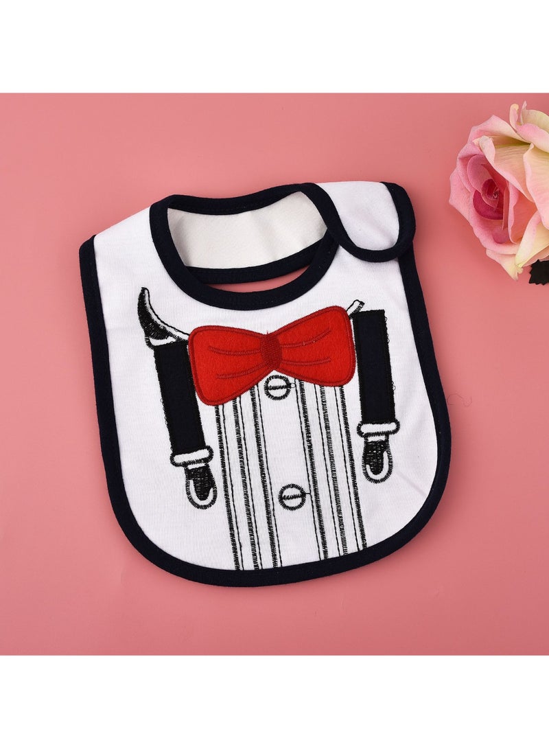 DOOKOO 5-Piece Cotton Waterproof Baby Bibs, Hook Loop Closure Newborn Babies Bib, Keepsake Baby Gift for Drooling Feeding Eating - Image 5