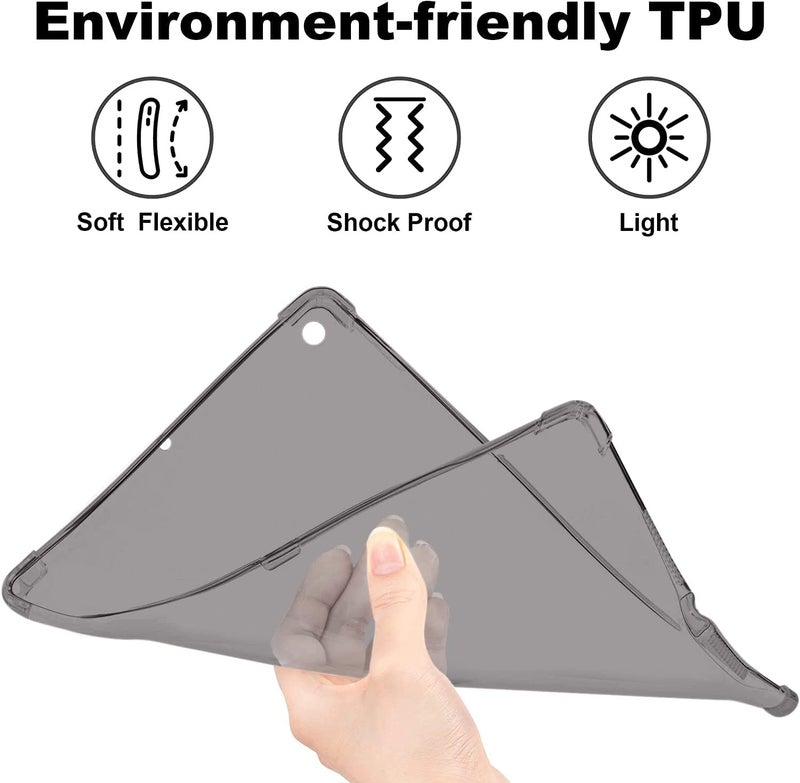 Moca Shock Resistance Soft TPU Back Case Cover for iPad 10.2 inch iPad 9 9th, 8 8th, 7 7th Gen iPad 2021 2020 2019 Launch A2603 A2604 A2605 A2270 A2428 A2429 A2430 A2197 A2198 A2200 - Black - Image 4