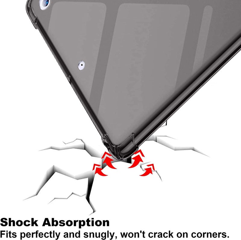 Moca Shock Resistance Soft TPU Back Case Cover for iPad 10.2 inch iPad 9 9th, 8 8th, 7 7th Gen iPad 2021 2020 2019 Launch A2603 A2604 A2605 A2270 A2428 A2429 A2430 A2197 A2198 A2200 - Black - Image 2