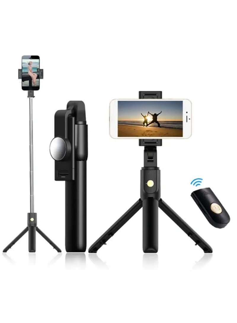 K10-S Selfie Stick Multi-function Monopod Tripod Stick With LED Light Compatible With IOS and Android - Image 1