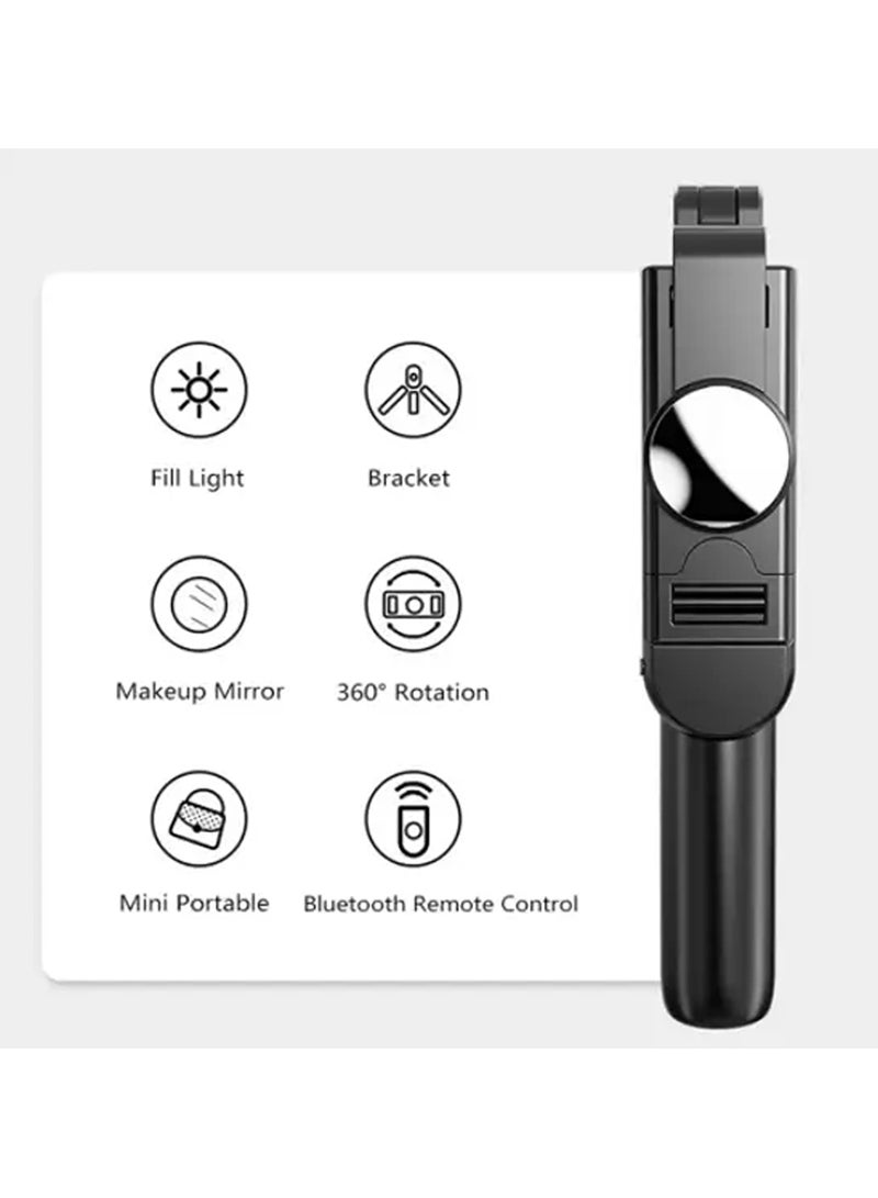 K10-S Selfie Stick Multi-function Monopod Tripod Stick With LED Light Compatible With IOS and Android - Image 3