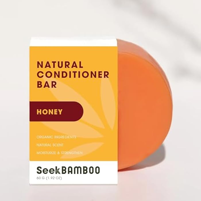Seek Bamboo Honey Conditioner Bar, Sulfate-Free, Unisex, All Hair Types, Moisturizing & Shine-Enhancing, Adult, Daily Use, 75-90 Washes, 1 Count - Image 1