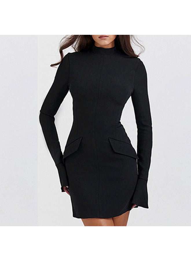 Autumn New Fashion Hot Girl Hip Skirt Elegant Slim-fit Long Sleeve Dress Women's Clothing