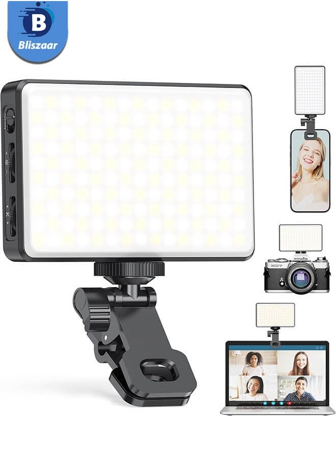 Bliszaar Portable Selfie Light - 120 LED Camera Light, Photography Fill Light, Rechargeable, 3 Light Modes, 10 Brightness Levels, Up to 15 Hours of Lighting for Video, Vlogs, iPhone, iPad, Tablet, Laptop - Black  - Image 1