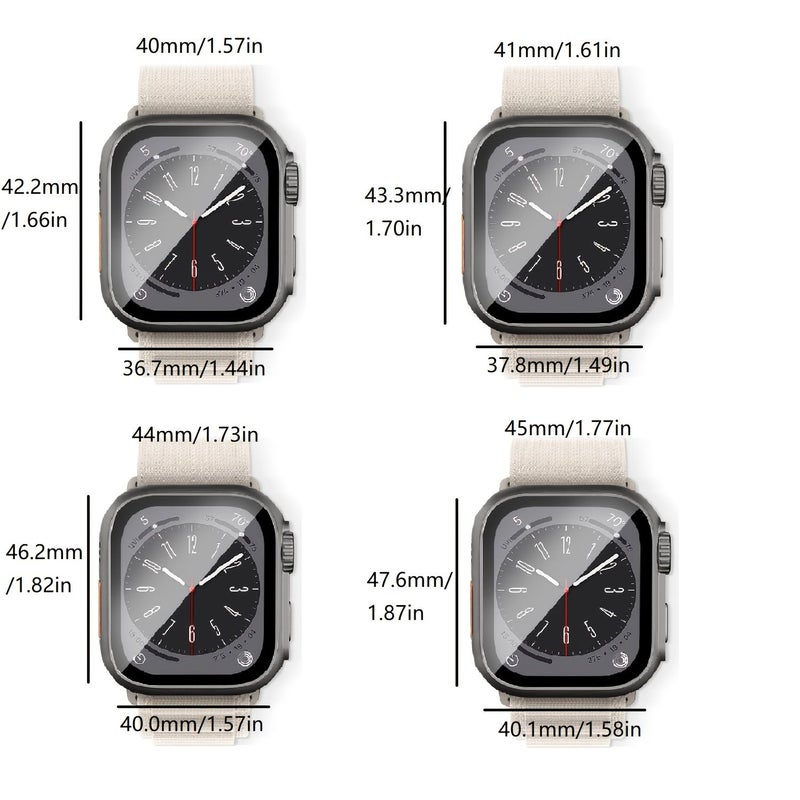 18k 46mm Hard PC Bumper Case For Apple Watch 10 9 8 7 6 SE With Tempered Glass Protector - Image 4