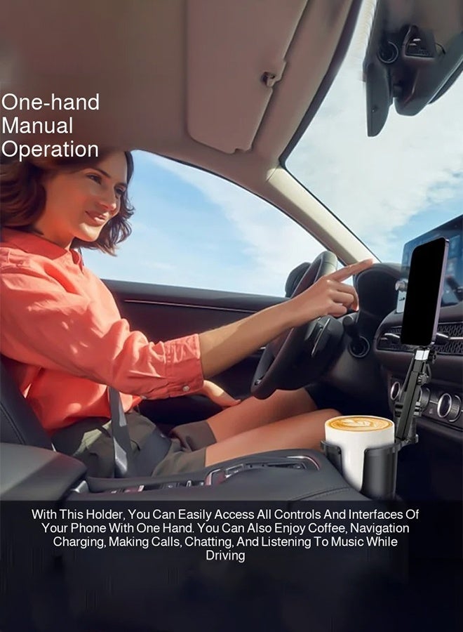 تيليسن حامل هاتف محمول مغناطيسي للسيارة 2-1 حامل أكواب دوار عمودي وأفقي حامل مشروبات عالمي - Image 3