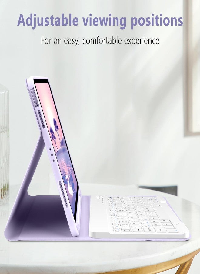 TQQ Keyboard Case for iPad Air 11-inch (M3 2025 / M2 2024) & Air 4th/5th Gen, Magnetic Wireless Detachable Keyboard, Stand Folio Cover with Pencil Holder, Thin & Light (Purple) - Image 3