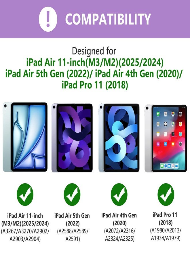 TQQ Keyboard Case for iPad Air 11-inch (M3 2025 / M2 2024) & Air 4th/5th Gen, Magnetic Wireless Detachable Keyboard, Stand Folio Cover with Pencil Holder, Thin & Light (Purple) - Image 2