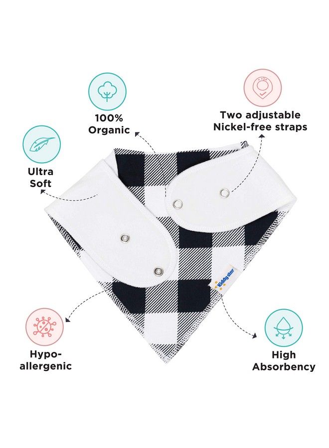 KiddyStar 10 Pack Unisex Organic Cotton Baby Bandana Bibs ; Stylish Teething Bibs ; Super Absorbent Drool Bibs ; Toddlers Bibs ; Burp Cloths - Image 3