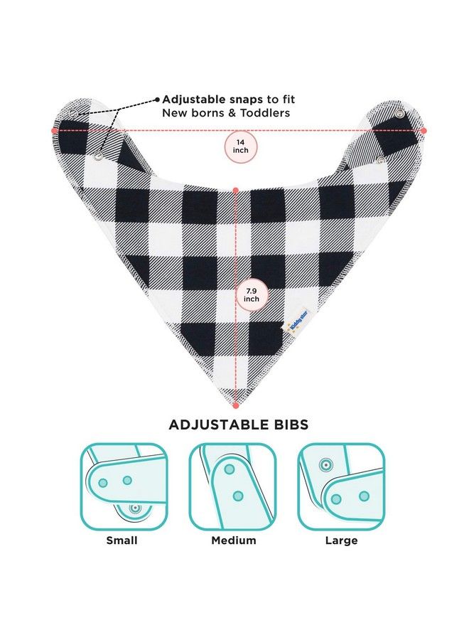 KiddyStar 10 Pack Unisex Organic Cotton Baby Bandana Bibs ; Stylish Teething Bibs ; Super Absorbent Drool Bibs ; Toddlers Bibs ; Burp Cloths - Image 4