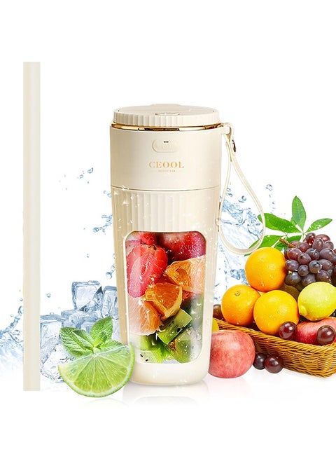 Rechargeable Portable Blender with 10 Blades, Straw, for Shakes, Smoothies. Ideal for Kitchen, Gym, Office.