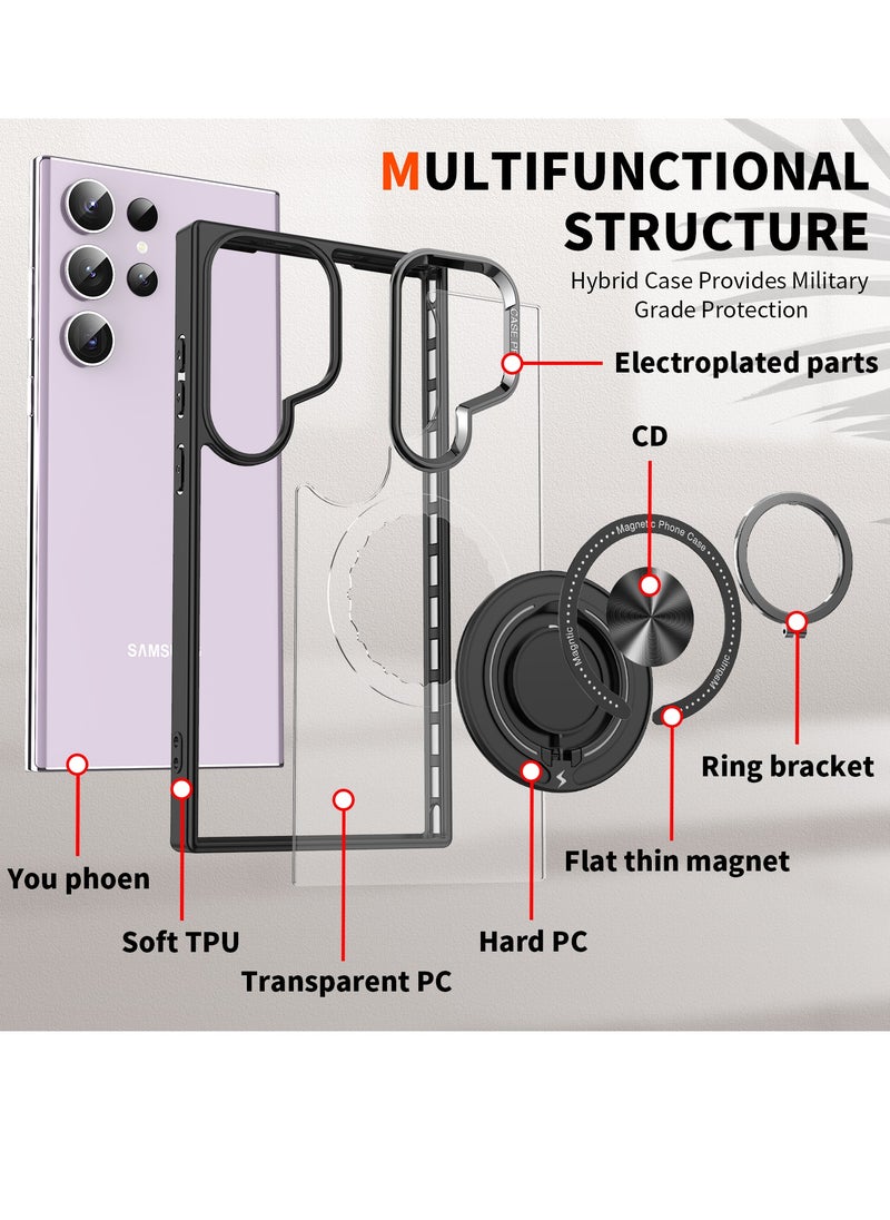 TEAM LUXURY - Samsung S24 Ultra transparent backboard comes with a built-in phone holder for wireless charging - Image 1