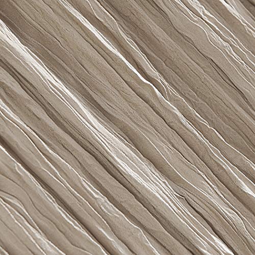 No. 918 Odelia Distressed Velvet Semi-Sheer Tab Top Curtain Panel, 50" x 84", Stone - Image 3
