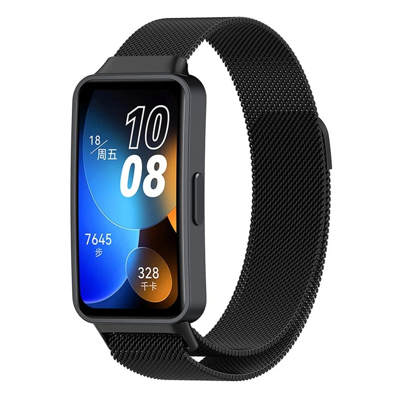 Lukione Stainless Steel Adjustable Strap Compatible with Huawei Band 9 – Classic Metal Smartwatch Band for Men & Women - Image 2