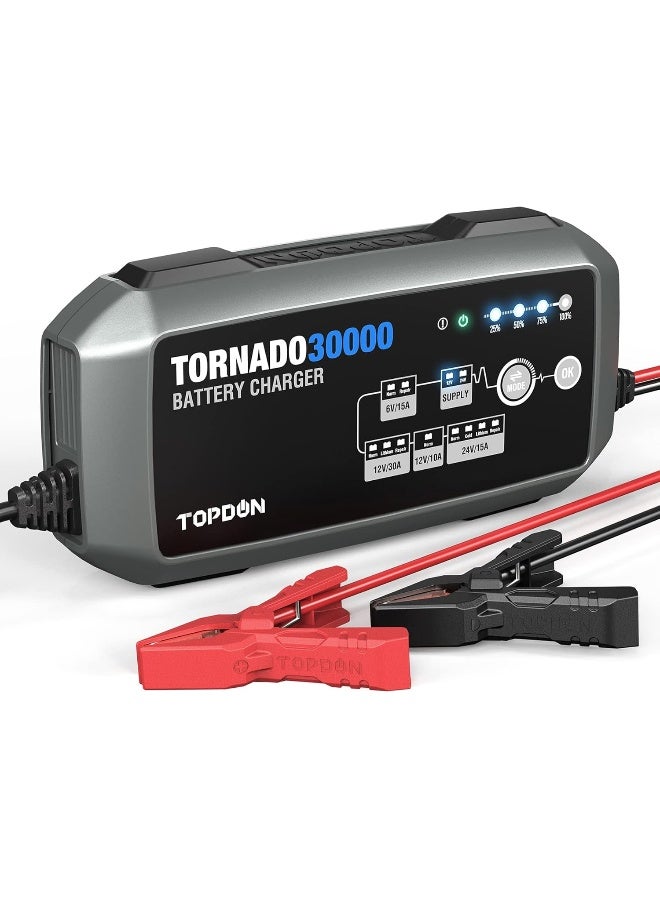 Topdon TOPDON TORNADO30000, 30A Car Battery Charger 6V 12V 24V
