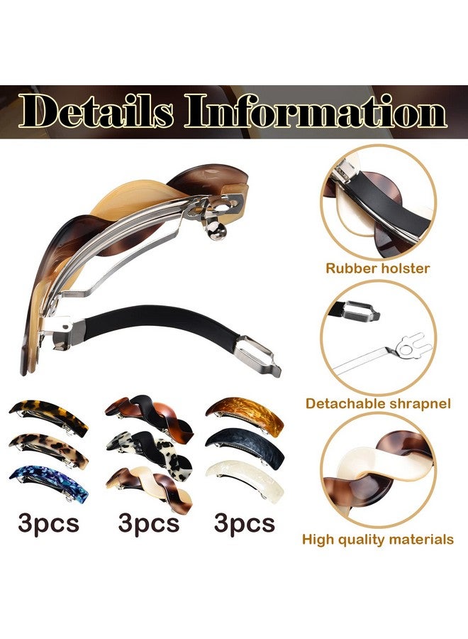 Yinder 9 Pcs Alligator Hair Clips Oval French Barrette Flat Claw Clips Duckbill Sectioning Hair Accessories for Women Jumbo Jaw Hair Clips for Styling Hair Clamps Barrettes for Gifts - Image 3