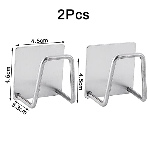 Oligitdi Sponge Holder for Kitchen Sink - Stainless Steel with Adhesive - Set of 2 - Image 2